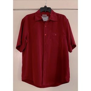 Men’s Bruno New York sueded button down dress shirt, burgundy/wine color Large